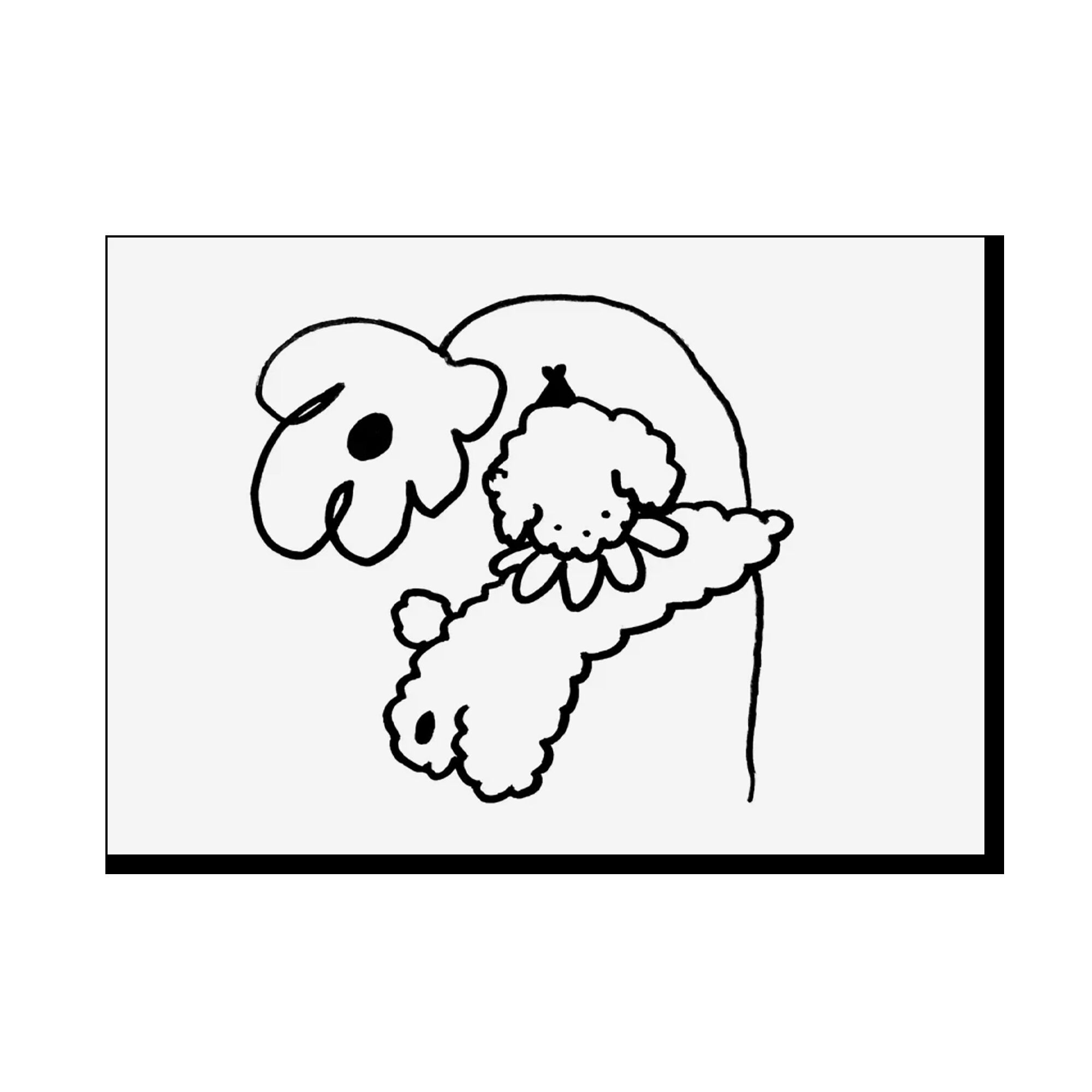 Открытка Собачка с цветочком. Тара Тарабцева