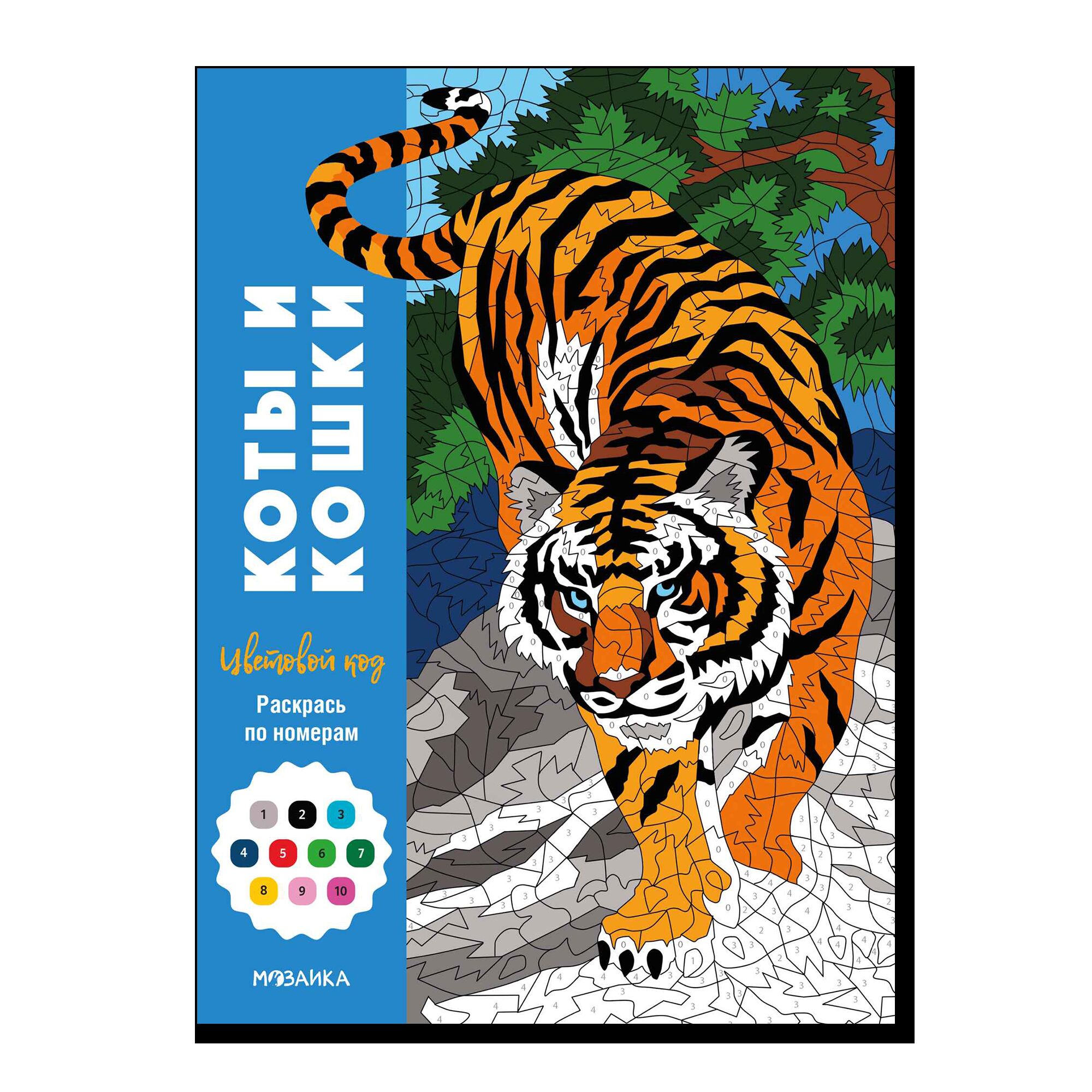 Цветовой код. Раскрась по номерам. Коты и кошки	