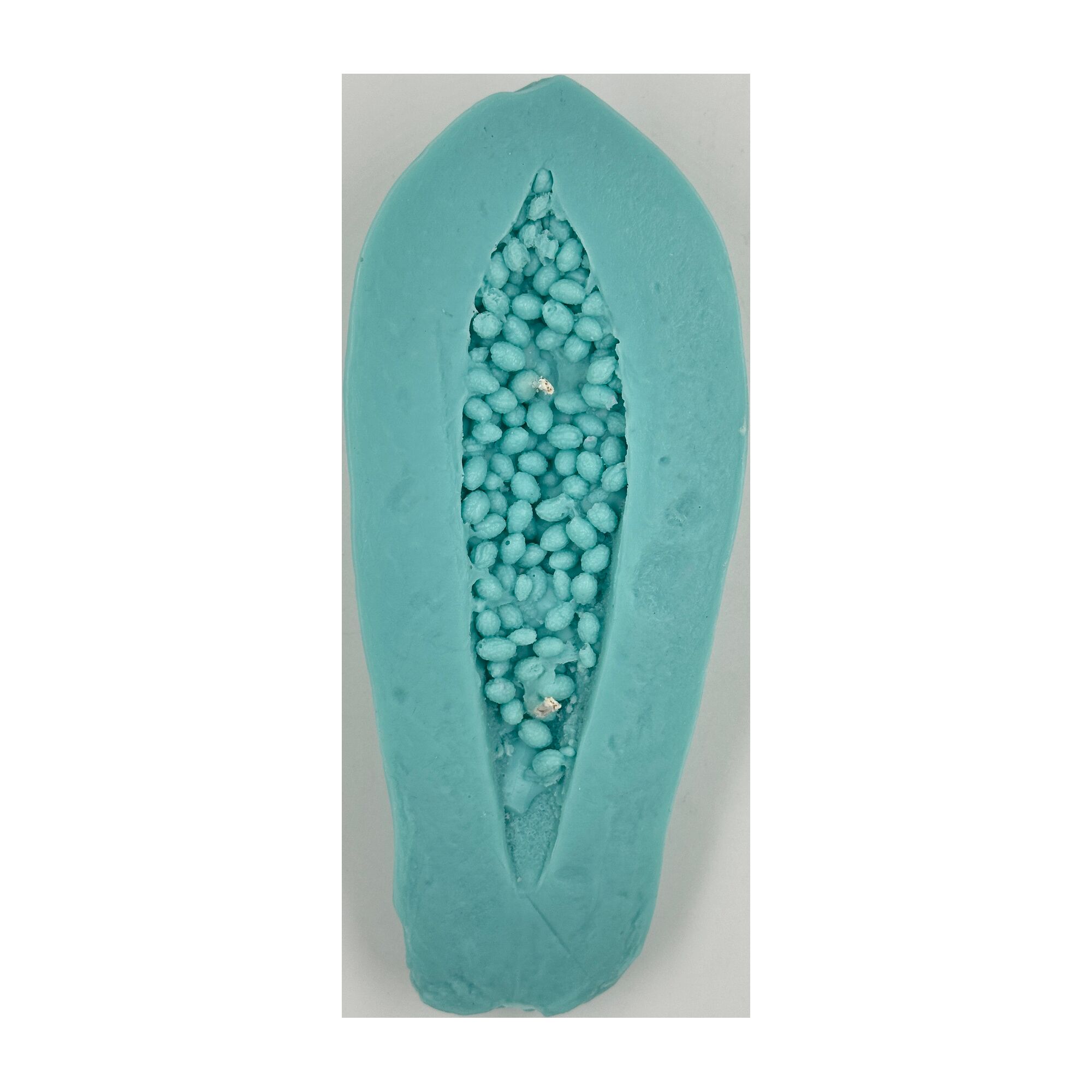 Свеча "Папайя" голубого цвета