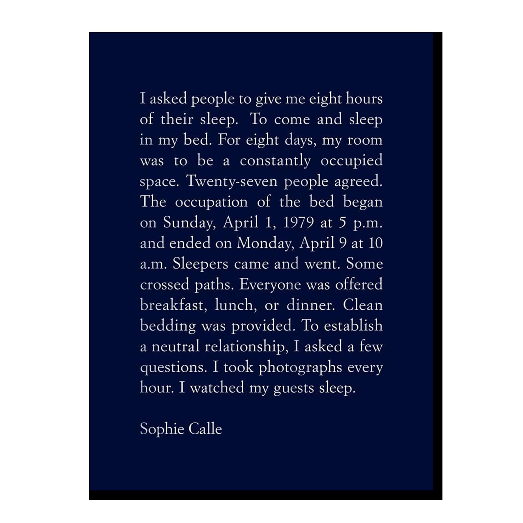 Sophie Calle: The Sleepers
