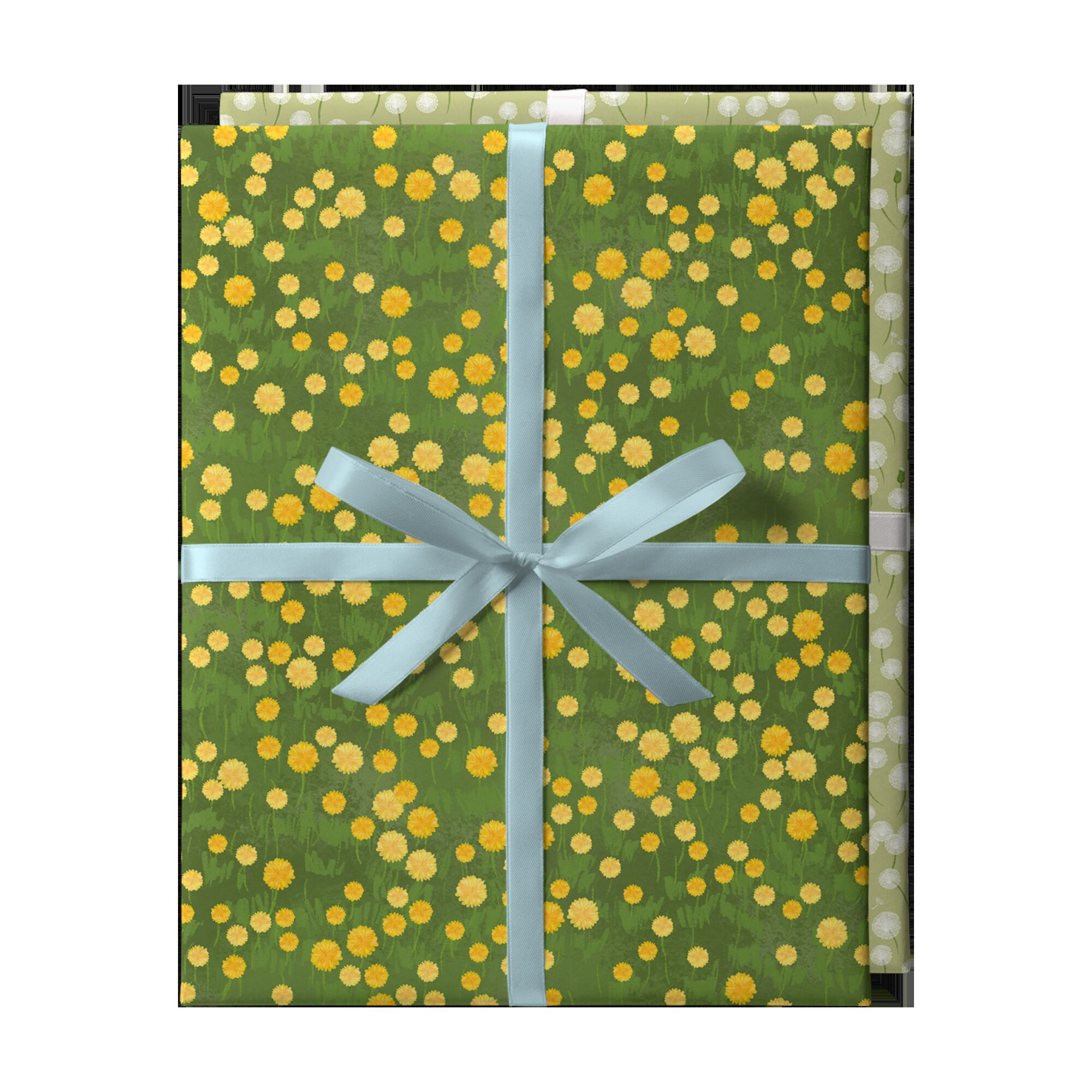 Упаковочная бумага "Одуванчики" двусторонняя